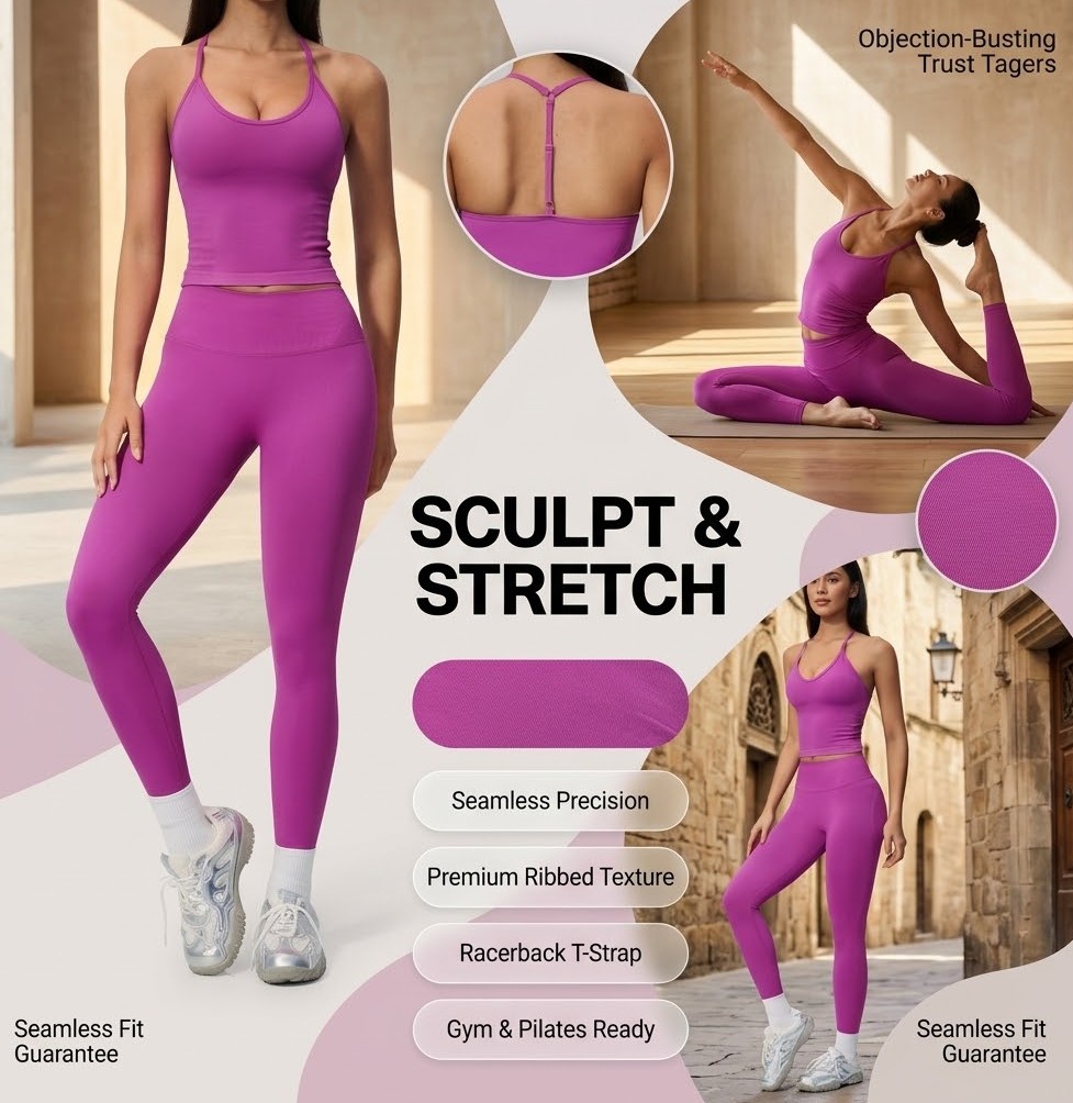Seamless Ribbed Workout Tank Top - Tank Top Yoga Tanpa Jahitan Desainer