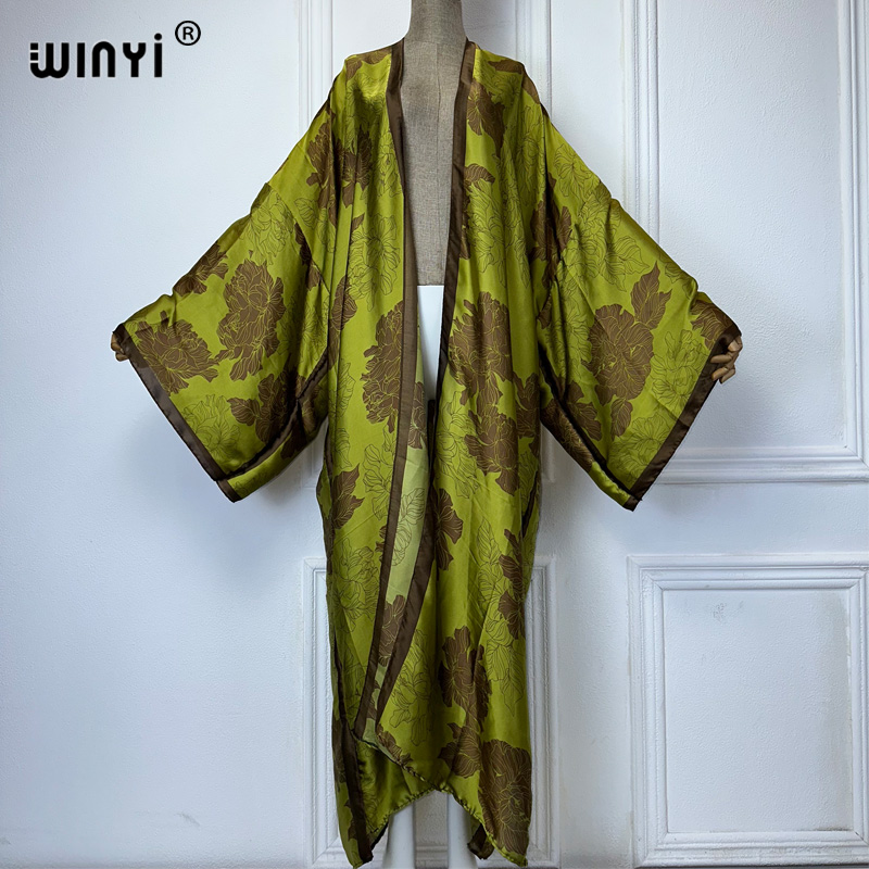 Boho Summer Beach Maxi Dress - WINYI Afrika boho cetak kimono gaun