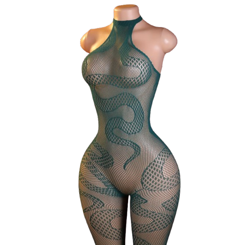 Lingerie - Bodysuit Wanita Seksi Motif Kulit Ular