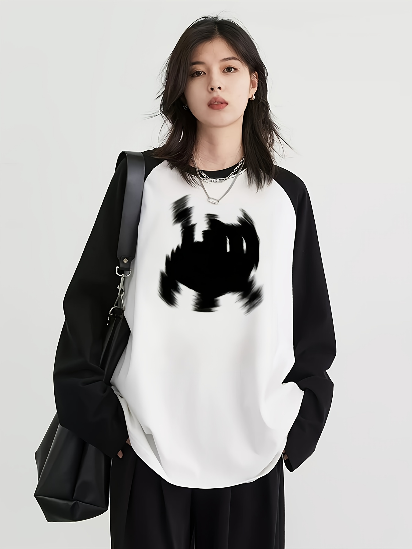 Blouses - Kaos Raglan Lengan Panjang Wanita Y2K