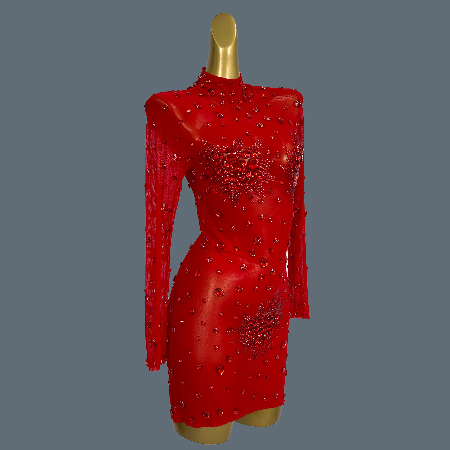 Gaun Mini tembus pandang berli - Sparkly Rhinestone Club Party Dress ulasan dan harga