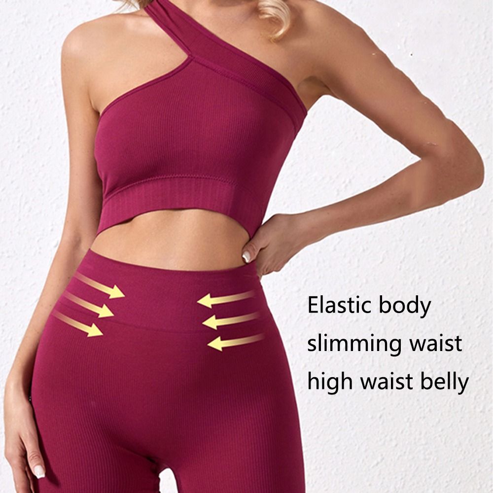 2Pcs Set Olahraga Wanita Tanpa - Seamless Ribbed Workout Tank Top ulasan dan harga