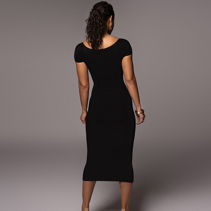Gaun Bodycon Lengan Panjang Be - Bodycon Long Sleeve Ribbed Dress ulasan dan harga