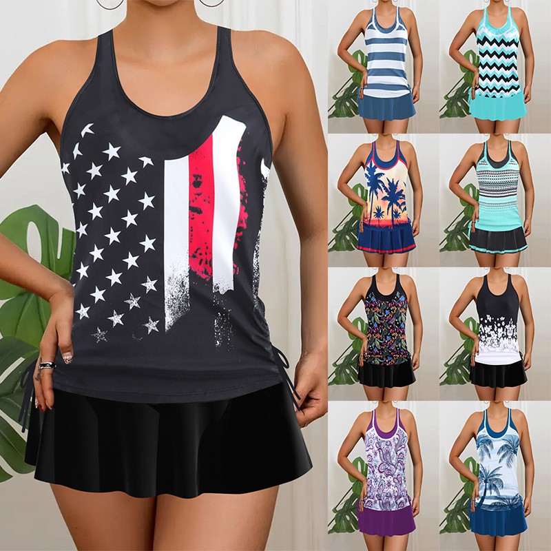 Tankini Wanita Bikini Tanpa Le - Skirts ulasan dan harga