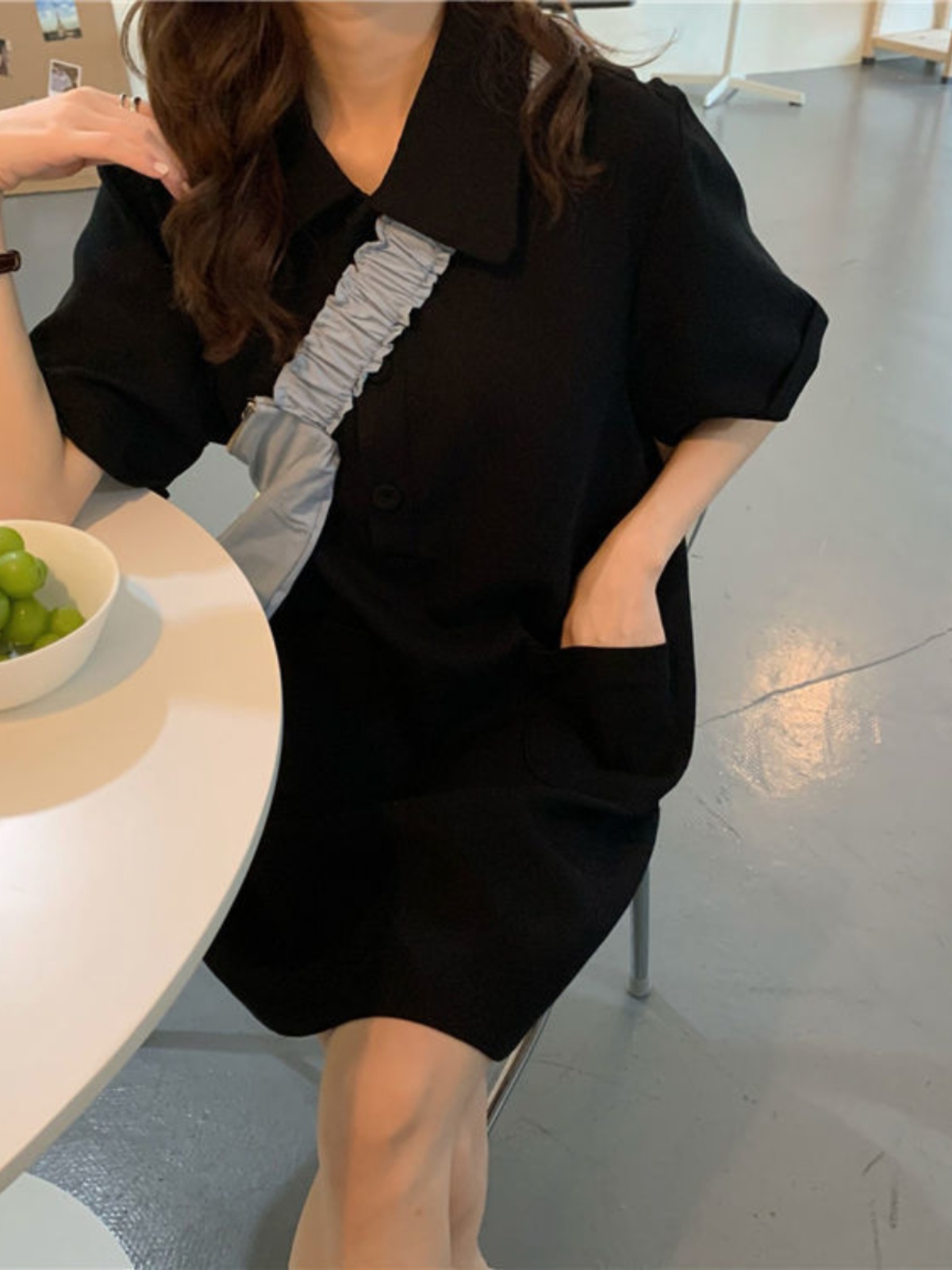Gaun A-Line Ukuran Besar denga - Korean Style A Line Shirt Dress ulasan dan harga