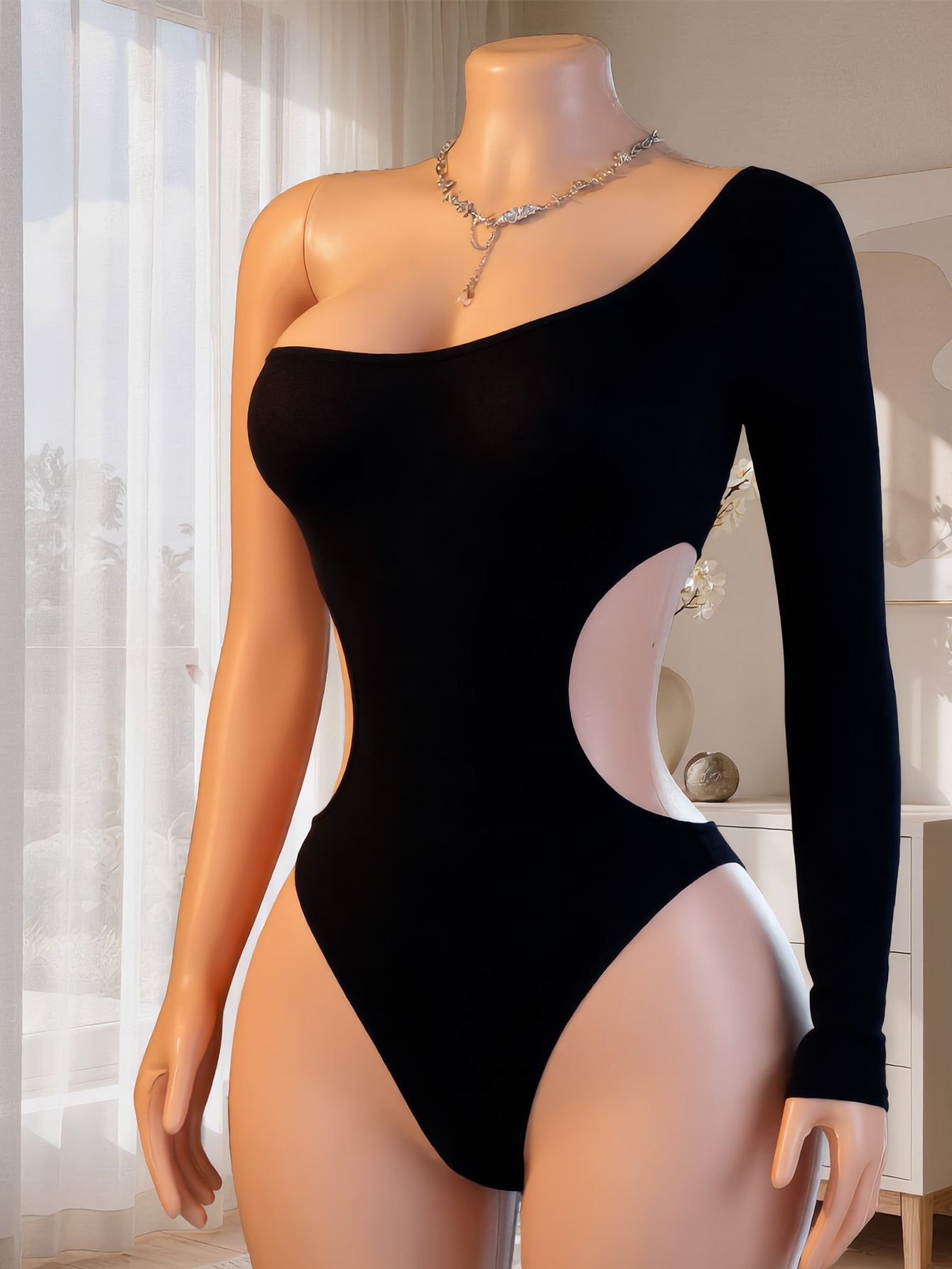 Bodysuit Wanita Satu Bahu Leng - Lingerie ulasan dan harga