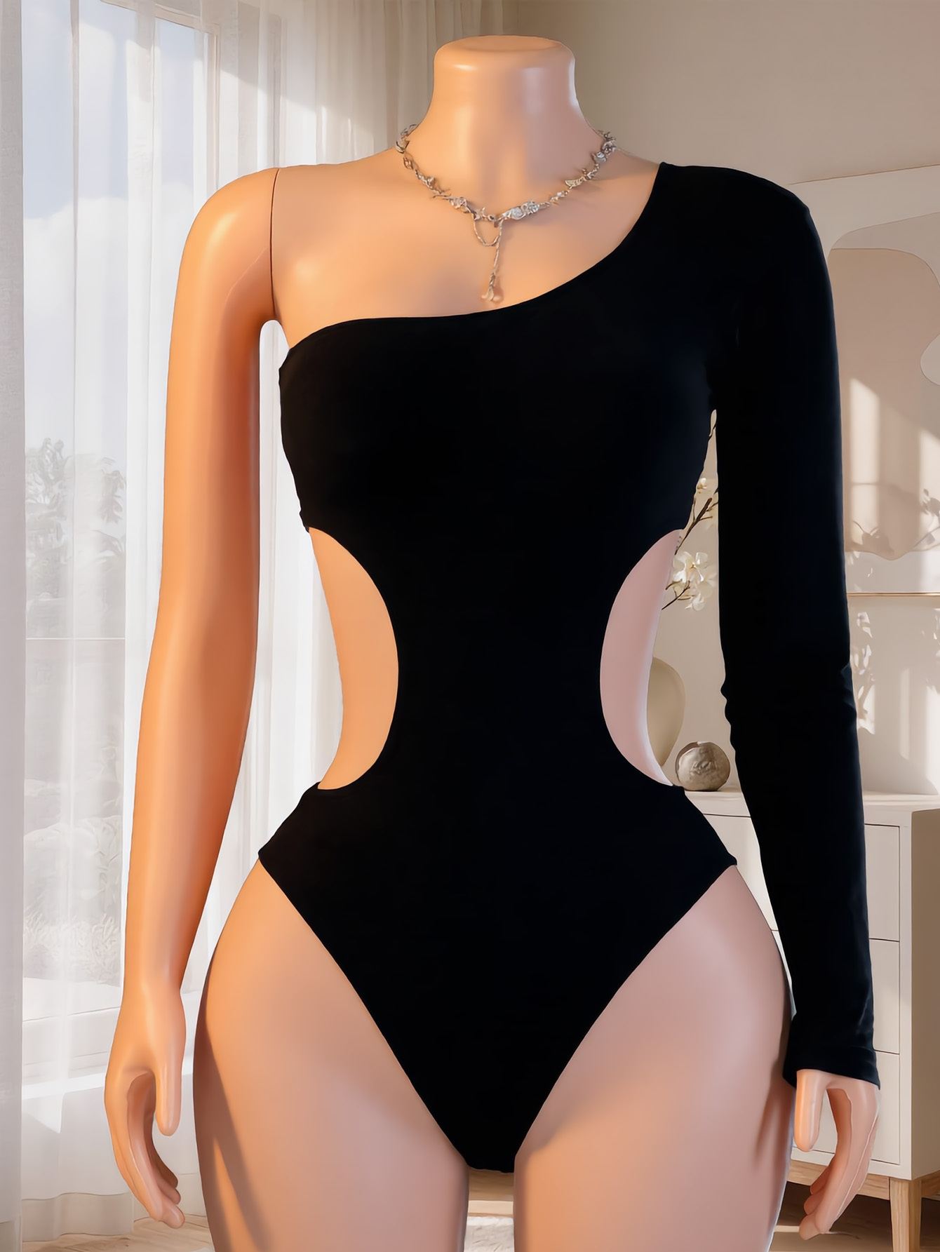 Bodysuit Wanita Satu Bahu Leng - Lingerie ulasan dan harga
