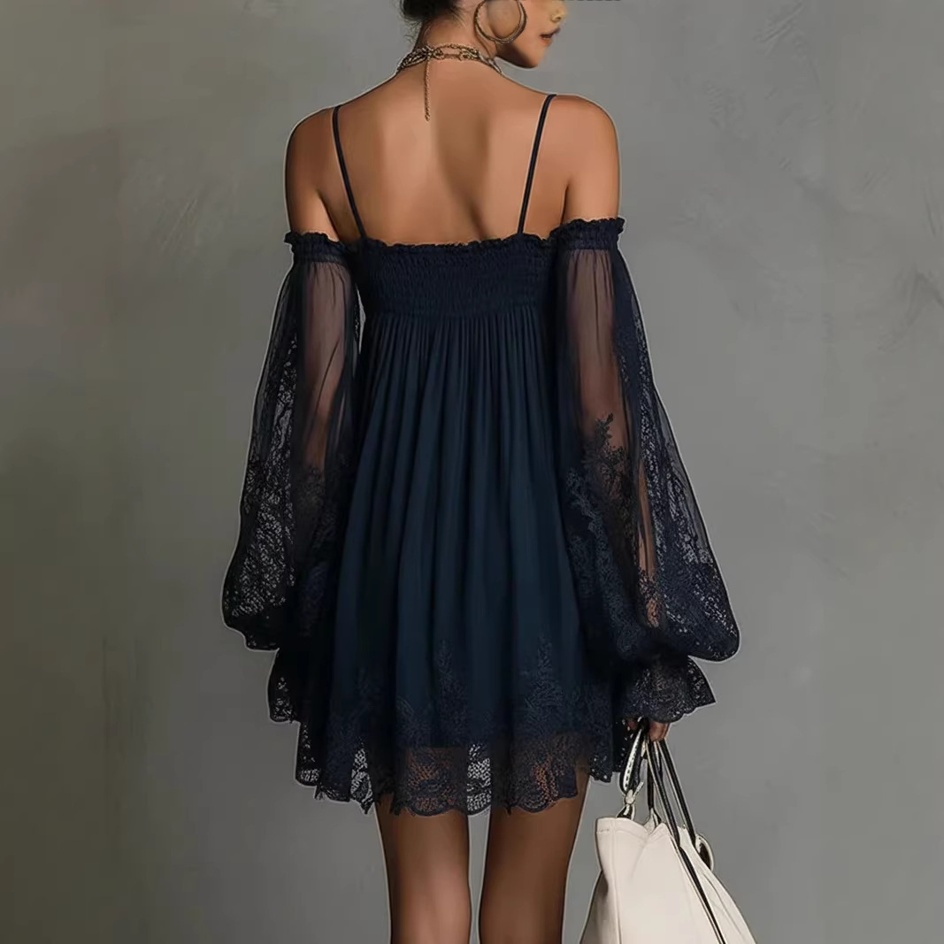 Gaun Mini Renda Off Shoulder T - Off Shoulder Puff Sleeve Sundress ulasan dan harga