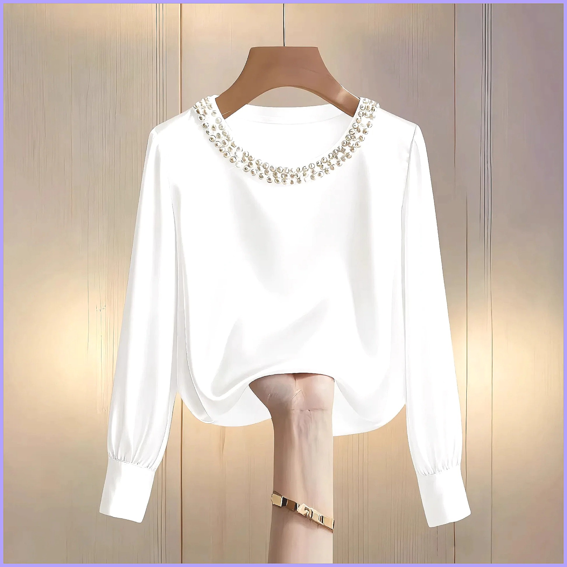 Blus Satin Berhias Manik-Manik - Blouses ulasan dan harga