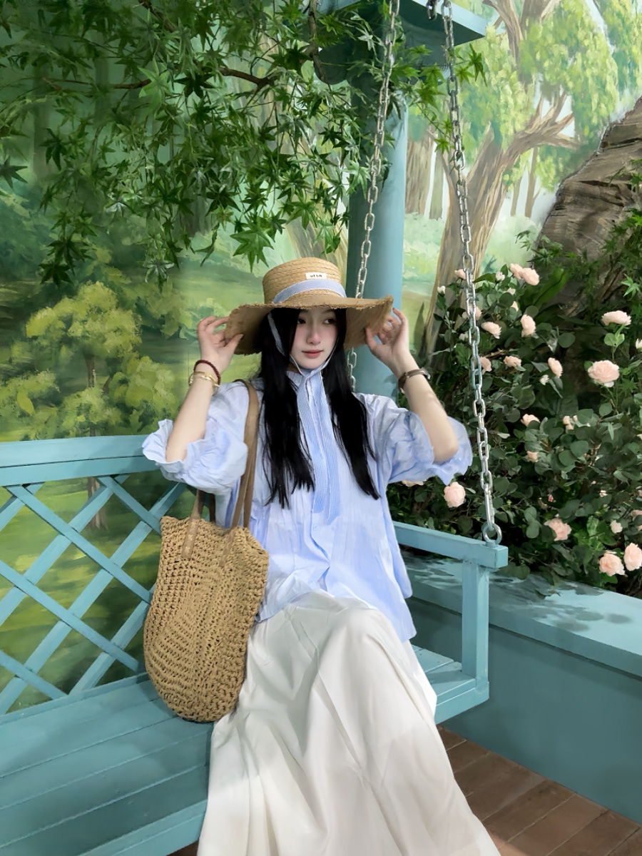 Setelan Kemeja Lengan Gelembun - Korean Style A Line Shirt Dress ulasan dan harga
