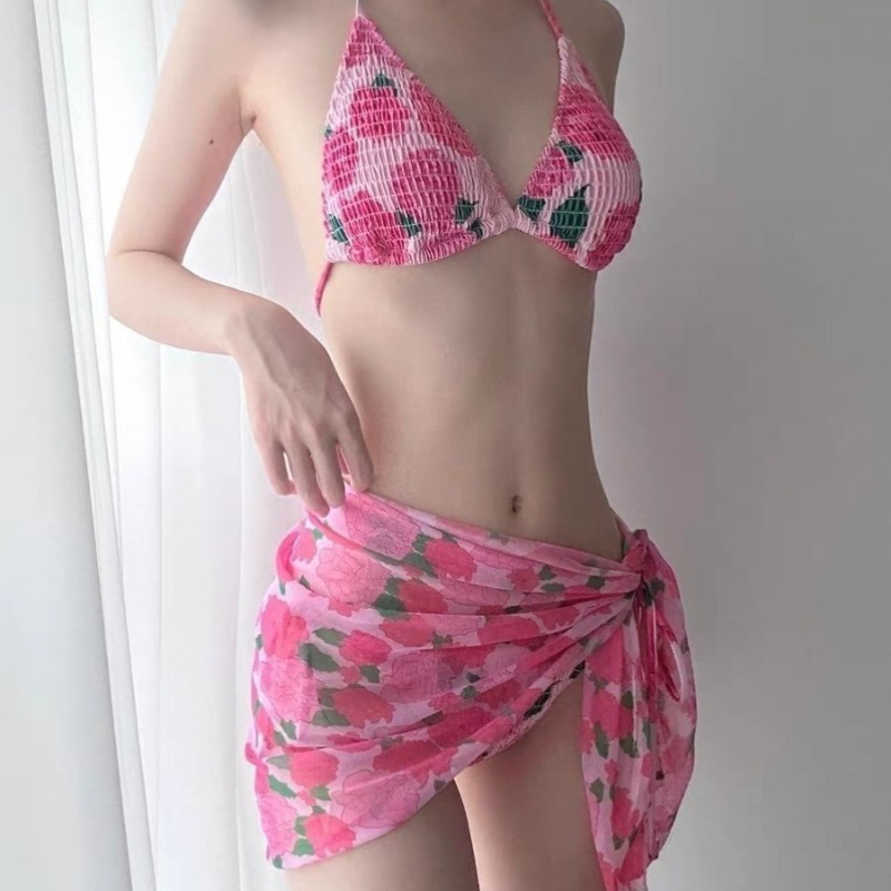 Set Bikini Floral Bergaris Mod - Swimwear ulasan dan harga