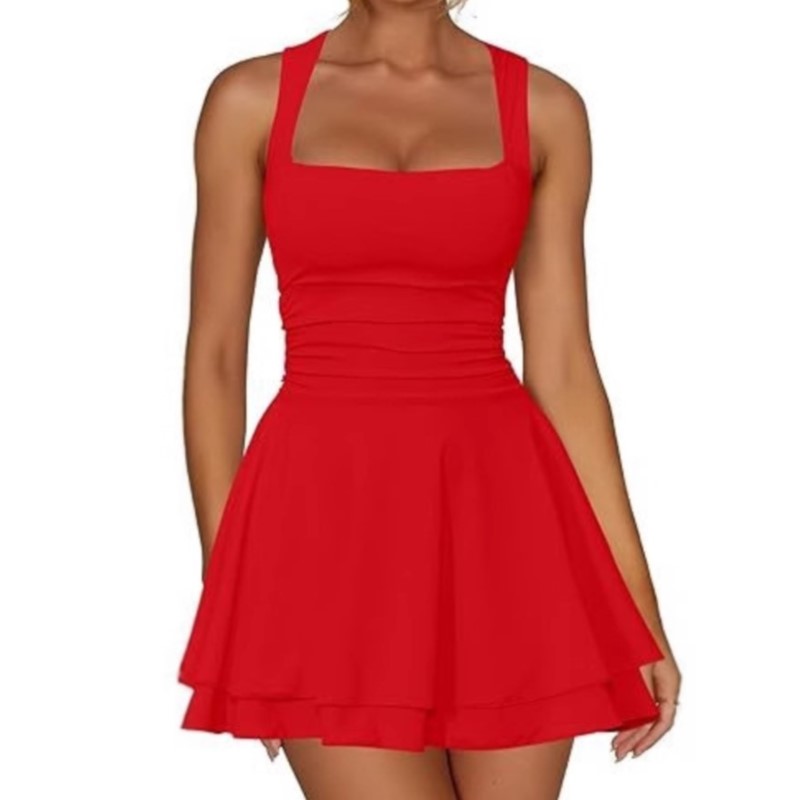 Gaun Mini Prom Wanita Musim Pa - Y2K Backless Halter Mini Dress ulasan dan harga