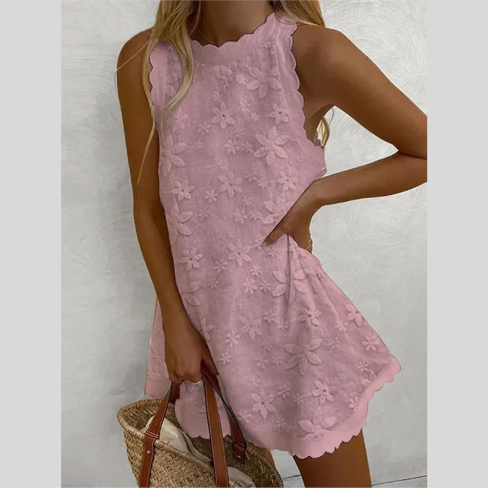 Gaun Mini renda putih kasual w - French Vintage Floral Midi Dress ulasan dan harga