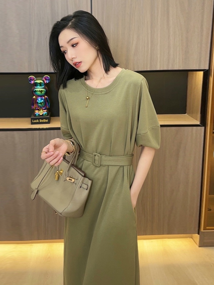 Gaun T-Shirt Panjang Kasual Mu - Korean Style A Line Shirt Dress ulasan dan harga