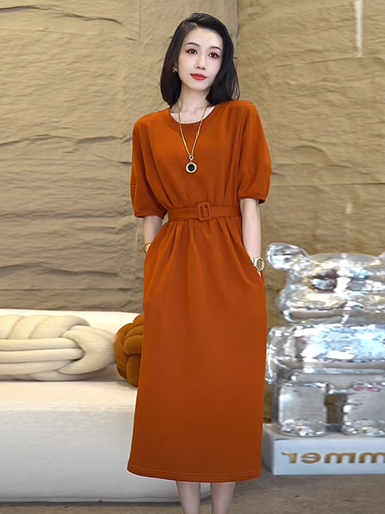 Gaun T-Shirt Panjang Kasual Mu - Korean Style A Line Shirt Dress ulasan dan harga