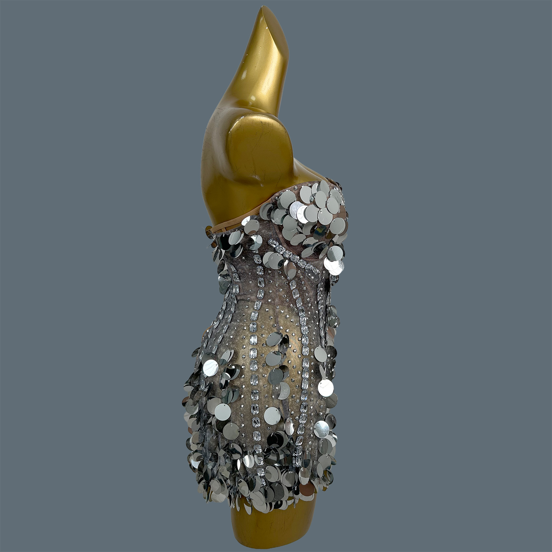 Gaun Mini Berkilau dengan Hias - Sparkly Rhinestone Club Party Dress ulasan dan harga