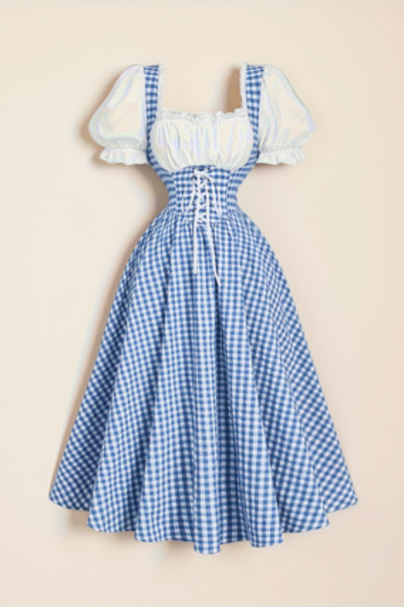 Gaun Wanita Model Tali Pinggan - French Vintage Floral Midi Dress ulasan dan harga