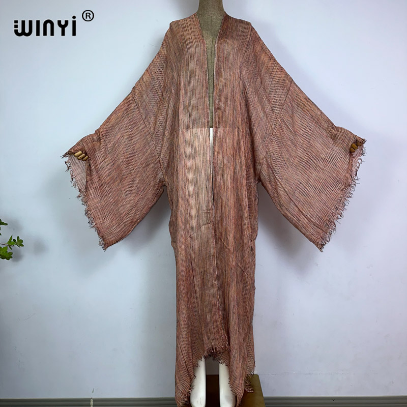 WINYI Gaun Cardigan Wanita Ber - Boho Summer Beach Maxi Dress ulasan dan harga