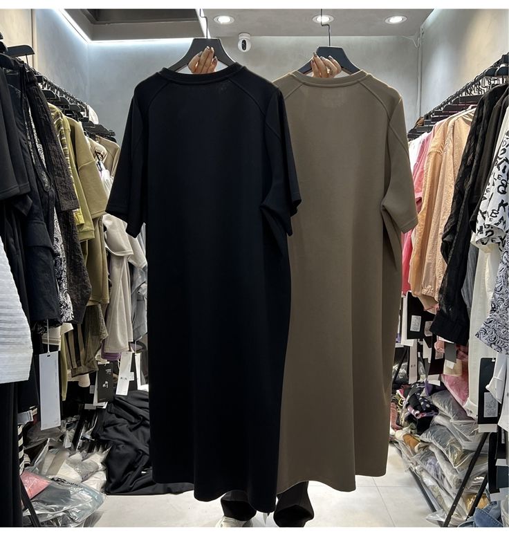 Gaun Kaus Lengan Pendek Longga - Korean Style A Line Shirt Dress ulasan dan harga